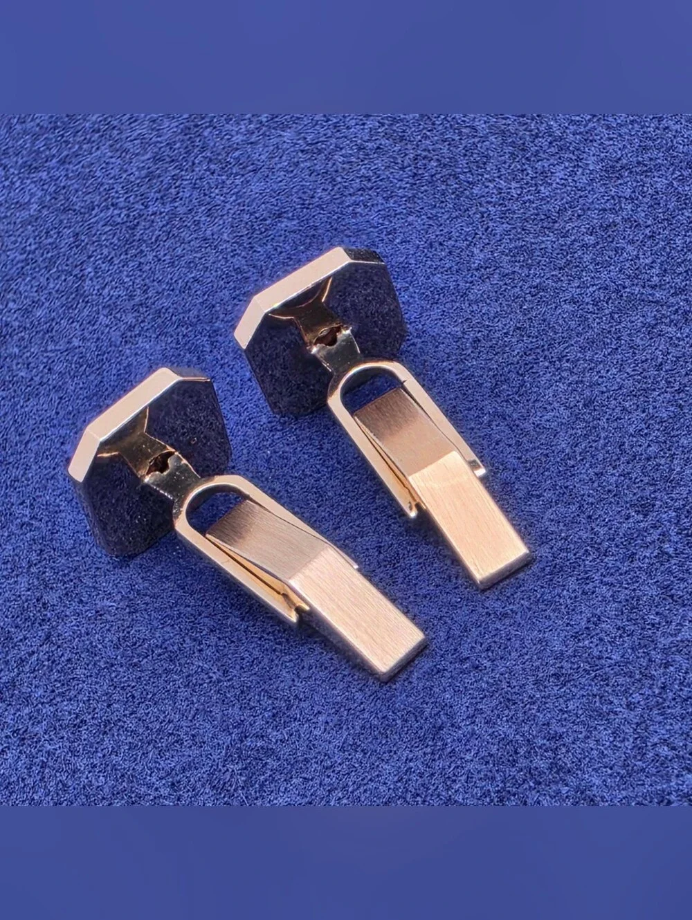 Vintage LeMans 14k Gold Diamond Cufflinks & Tie Tack Shirt Stud Tuxedo Dress Set